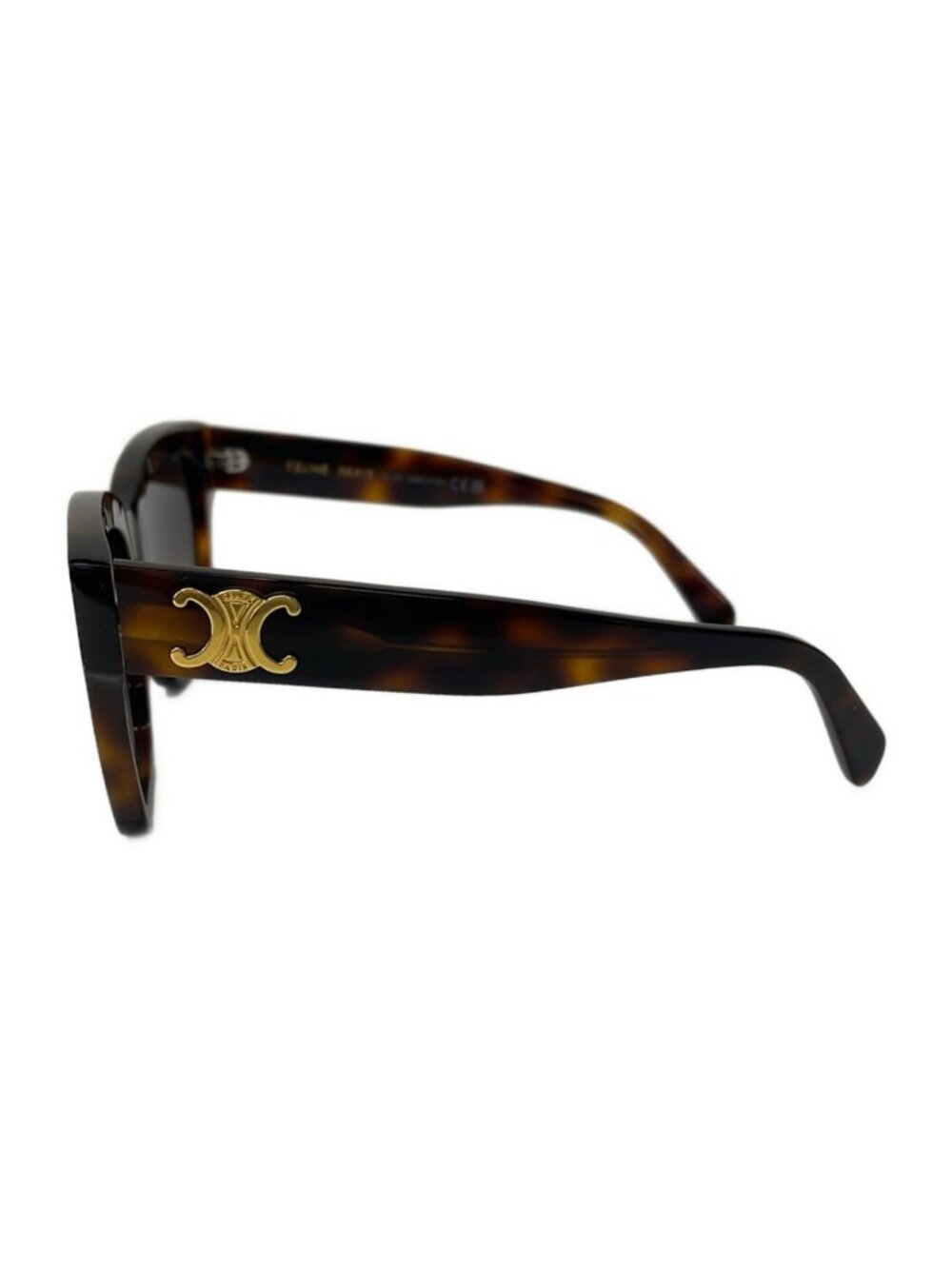 Celine Sunglasses Dark Brown Gold Triomphe Tortoiseshell Eyewear - Picture 2 of 6